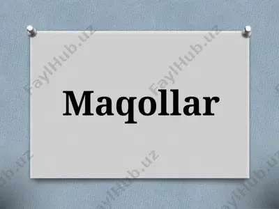 maqollar — PPTX