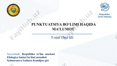punktuation bo'limi haqida ma'lumot — PPTX