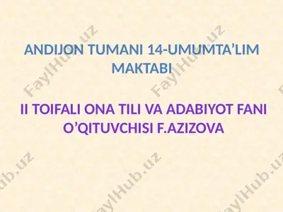 ona tili va adabiyot fanidan dars materiali — PPTX