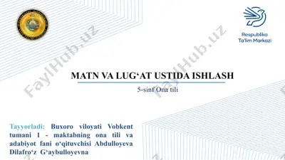 matn va lug`at ustida ishlash — PPTX