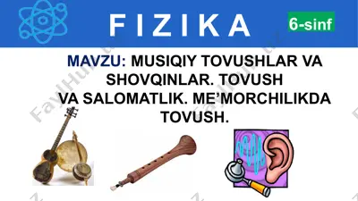musiqiy tovushlar va shovqinlar. tovush va salomatlik. me’morchilikda tovush — PPTX