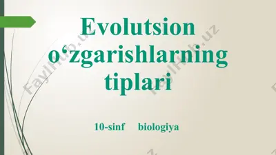 evolutsion o‘zgarishlarning tiplari — PPTX