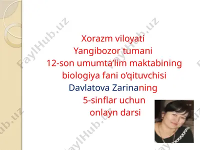 biologiya fanidan onlayn dars — PPTX