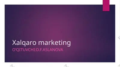 xalqaro marketing — PPTX