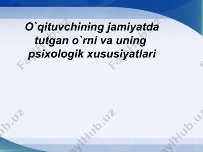 ta'lim jarayonini tashkil etish — PPTX