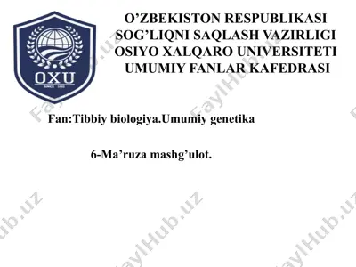 individual rivojlanishning umumiy qonuniyatlari — PPTX