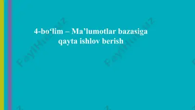 ma'lumotlar bazasi — PPTX