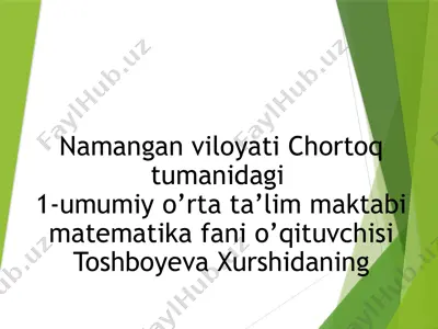 6-sinf matematika fanidan tayyorlagan slayd — PPTX