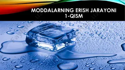 qattiq moddani suyuqlikda tezroq eritish usullari — PPTX