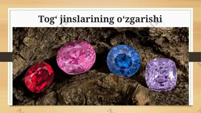 tog‘ jinslarining o‘zgarishi — PPTX
