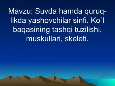 suvda hamda quruqlikda yashovchilar sinfi — PPTX