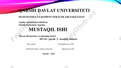 brauzerlar va ularning turlari — PPTX