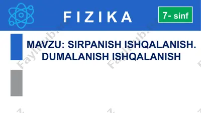 sirpanish ishqalanish — PPTX