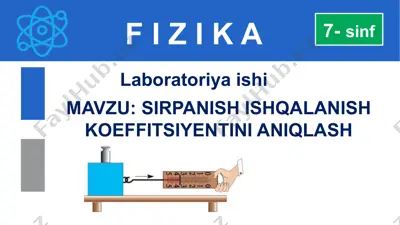 sirpanish ishqalanish koeffitsiyentini aniqlash — PPTX