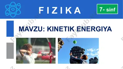 kinetik energiya "sherigini top" mavzusidagi masalalar — PPTX