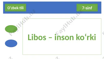 turli davlat liboslari — PPTX