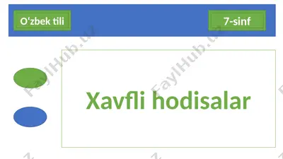 xavfli hodisalar — PPTX