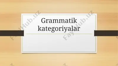 grammatik kategoriyalar — PPTX