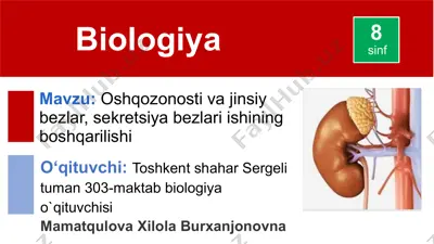 oshqozonosti va jinsiy bezlar, sekretsiya bezlari ishining boshqarilishi — PPTX