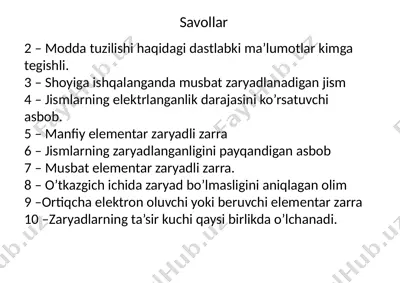 modda tuzilishi haqidagi ma’lumotlar — PPTX