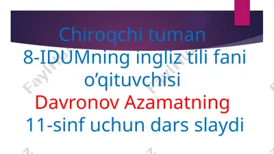11-sinf uchun dars slaydi — PPTX