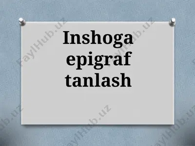 epigraf tanlash — PPTX