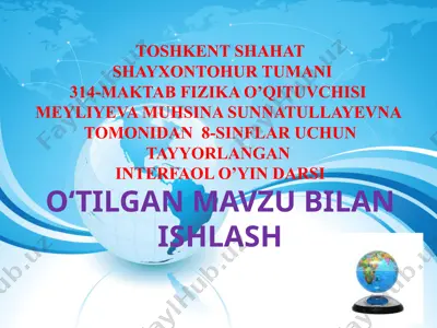 interfaol o'yin darsi — PPTX