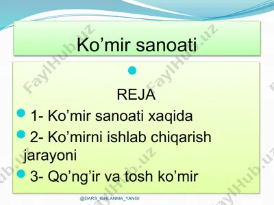 ko'mir sanoati — PPTX