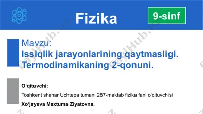 termodinamikaning 2-qonuni — PPTX