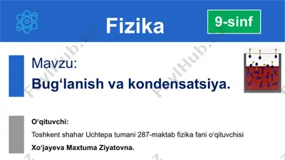 bug‘lanish va kondensatsiya — PPTX