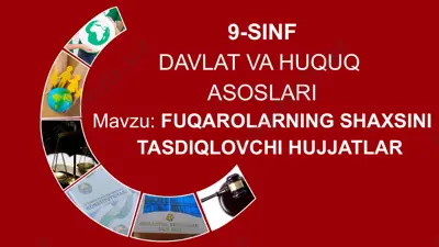 fuqarolarning shaxsini tasdiqlovchi hujjatlar — PPTX