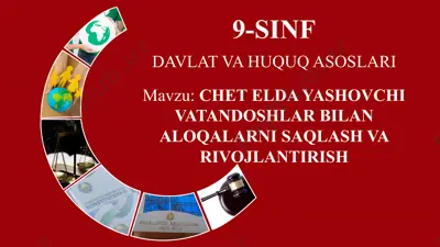 o‘zbekiston respublikasi fuqarolarini xorijda huquqiy himoq qilish davlat va huquq asoslari — PPTX