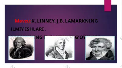 k. linney, j.b. lamarkning ilmiy ishlari — PPTX