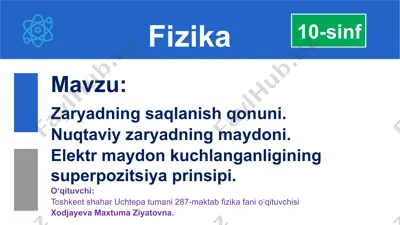 zaryadning saqlanish qonuni — PPTX