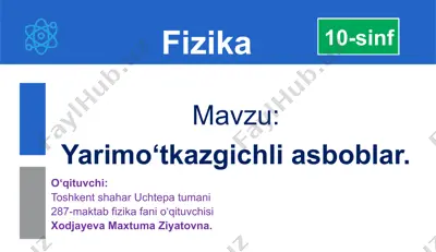 yarimo‘tkazgichli asboblar — PPTX