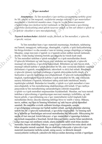 o'quv metodlari — DOCX