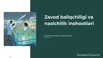 suv bioresurslaridan foydalanish fani — PPTX