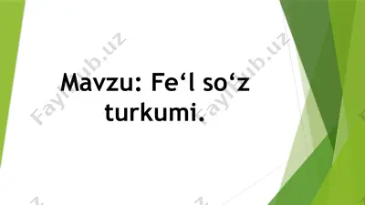 fe‘l so‘z turkumi — PPTX