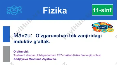 o‘zgaruvchan tok zanjiridagi induktiv g‘altak — PPTX