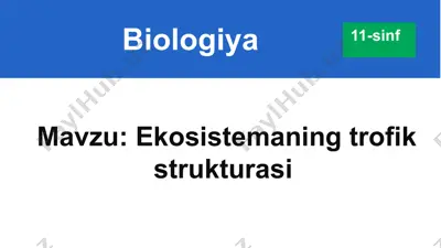 ekosistemaning trofik strukturasi — PPTX