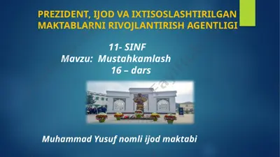 muhammad yusuf nomli ijod maktabi — PPTX