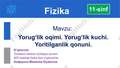 yorug‘lik energiyasi oqimi — PPTX