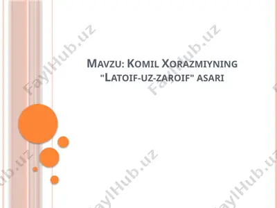 komil xorazmiyning latoif-uz-zaroif asari — PPTX