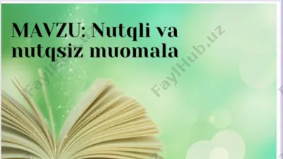 nutqli va nutqsiz muomala — PPTX