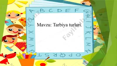 maktabgacha ta'limda tarbiya jarayoni tushunchasi — PPTX