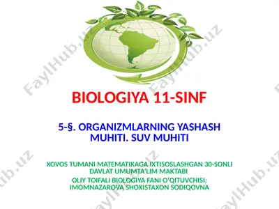 biologiya 11-sinf — PPTX