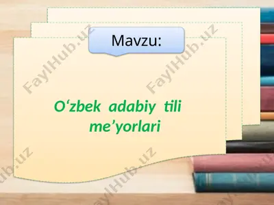 o‘zbek adabiy tili me’yorlari — PPTX
