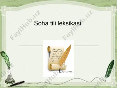 soha tili leksikasi — PPTX