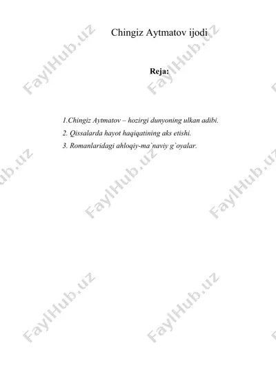 chingiz aytmatov ijodi — DOC