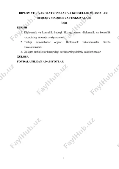 diplomatik_vakolatxonalar_va_konsullik_muassalari_huquqiy_maqomi — DOCX